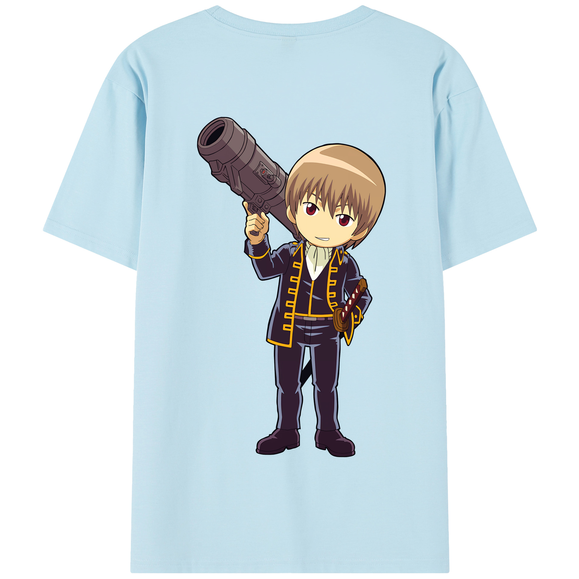 （画像用） ぎんたま 坂田銀時（さかたぎんとき） 神楽 志村新八（しむら しんぱち） GINTAMA Sakata Gintoki Kagura Shimura Shinpachi 綿100％半袖Tシャツ（背面プリント）